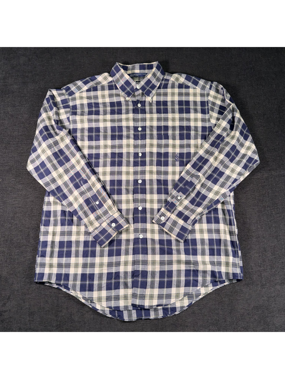 Nautica Men's Long Sleeve Plaid Button-Down Shirt Size LG